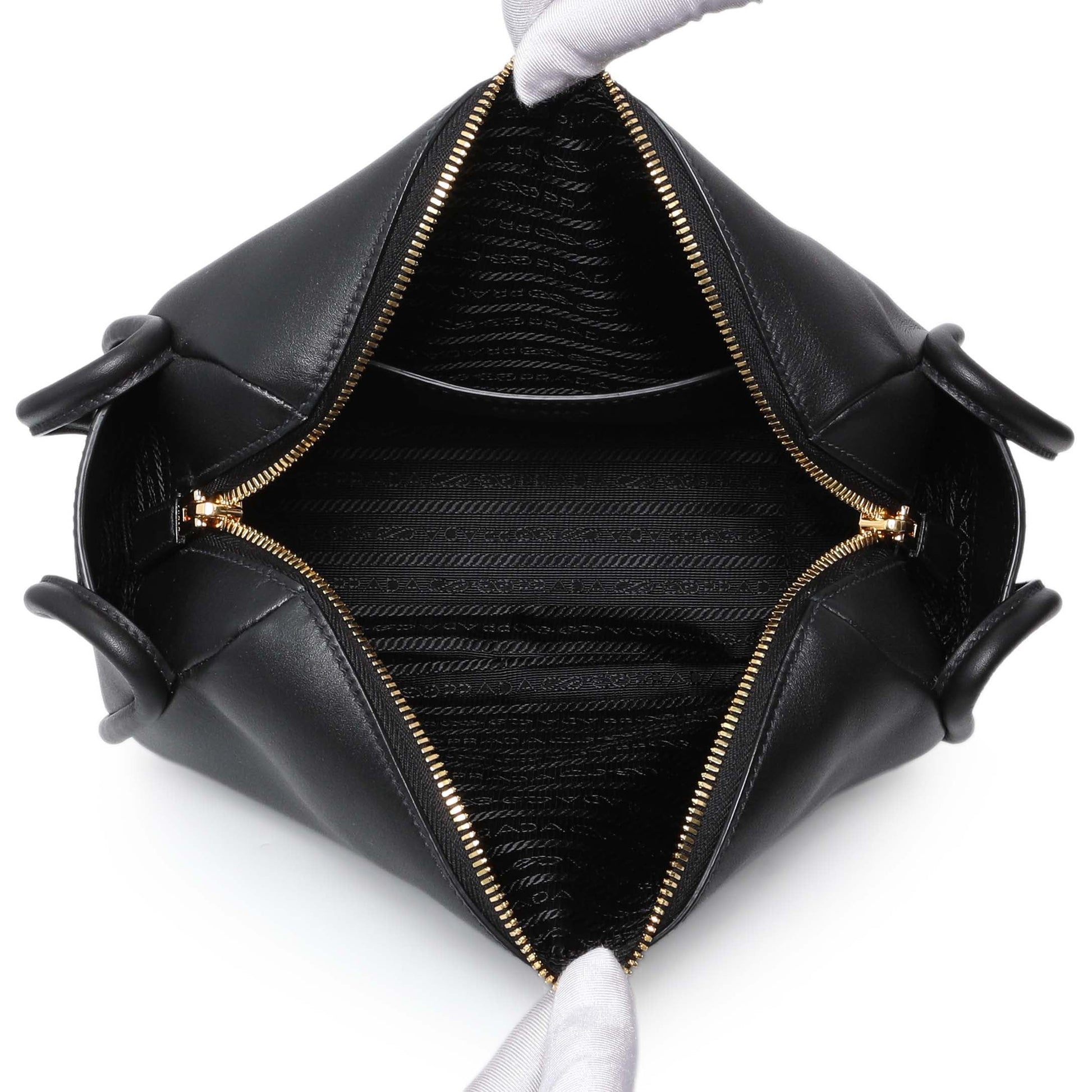 Exclusive Prada Black Calfskin Darling Shoulder Bag — Top View
