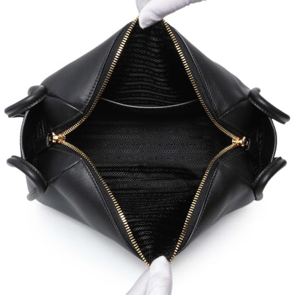 Exclusive Prada Black Calfskin Darling Shoulder Bag — Top View