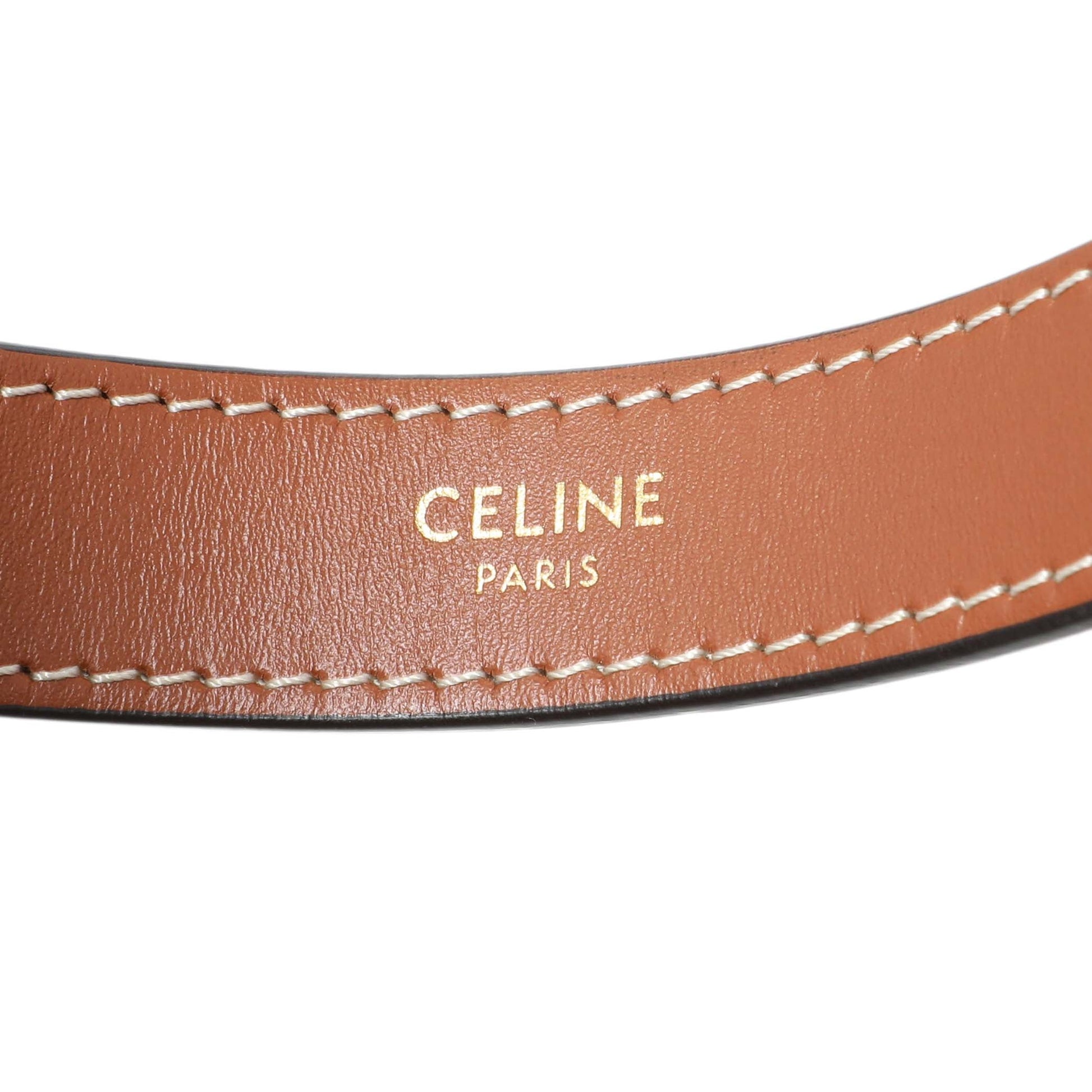 Exclusive Celine Triomphe Canvas Calfskin Ava Shoulder Bag — Detail View