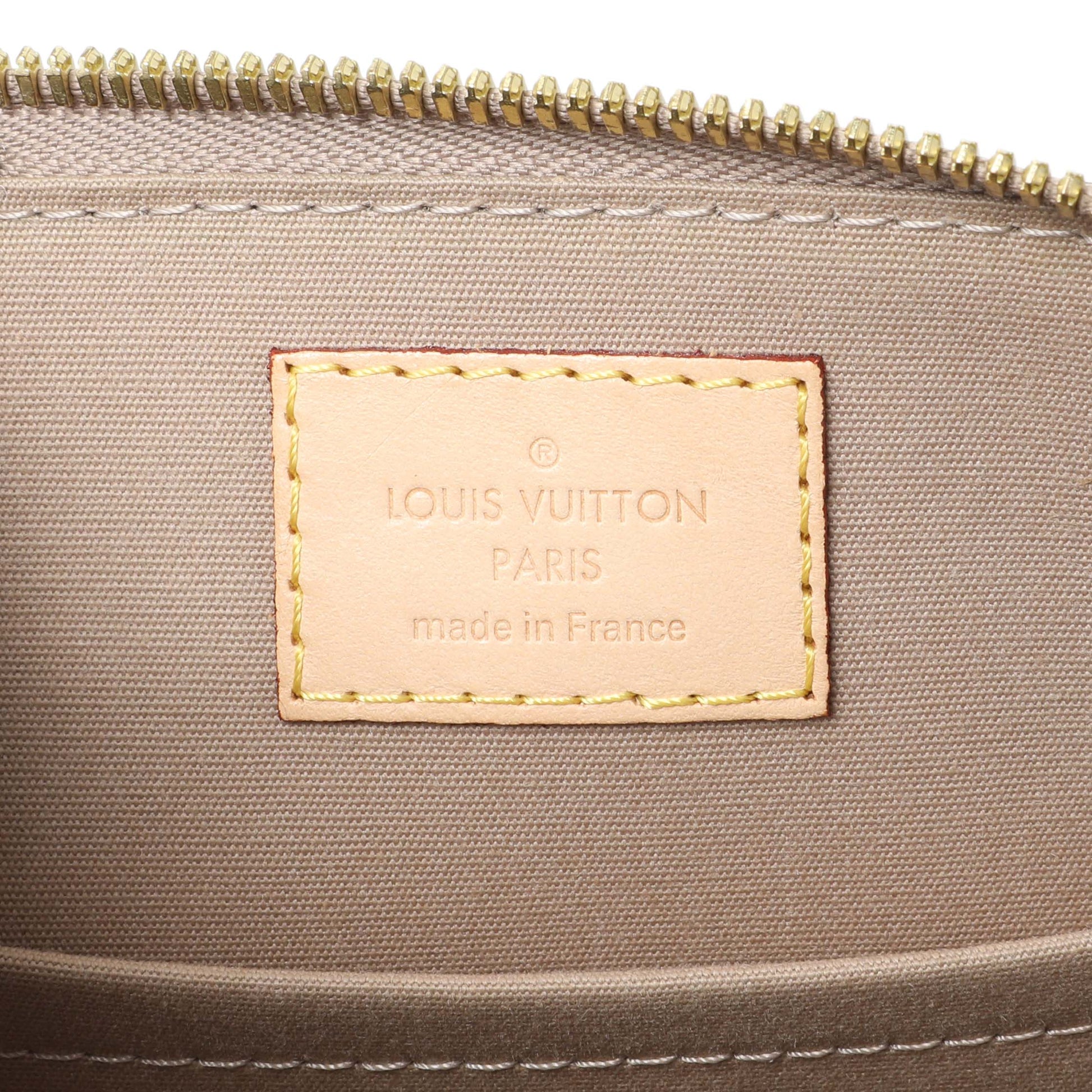 Exclusive Louis Vuitton Dune Beige Vernis Alma BB — Detail View