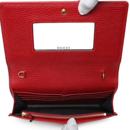Exclusive Gucci Hibiscus Red Dollar Calfskin Mini GG Marmont Chain Wallet — Alternate View 8