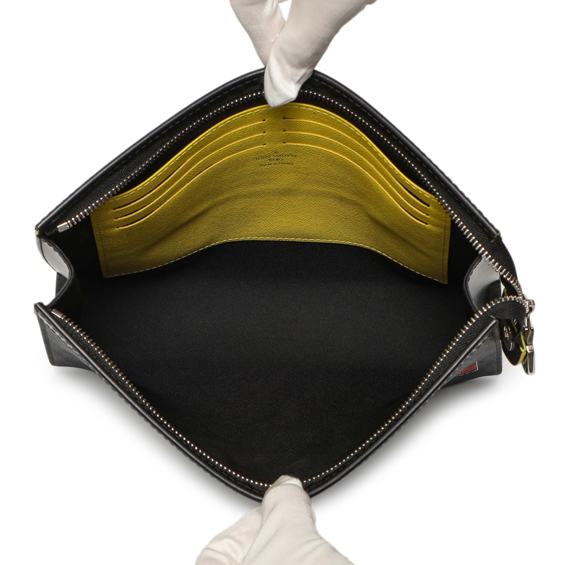 Exclusive Louis Vuitton Yellow Damier Graphite Pochette Voyage MM — Alternate View 8
