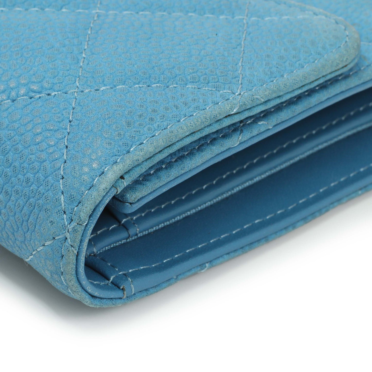 Exclusive Chanel Blue Quilted Caviar Large Flap Wallet — Alternate View 7