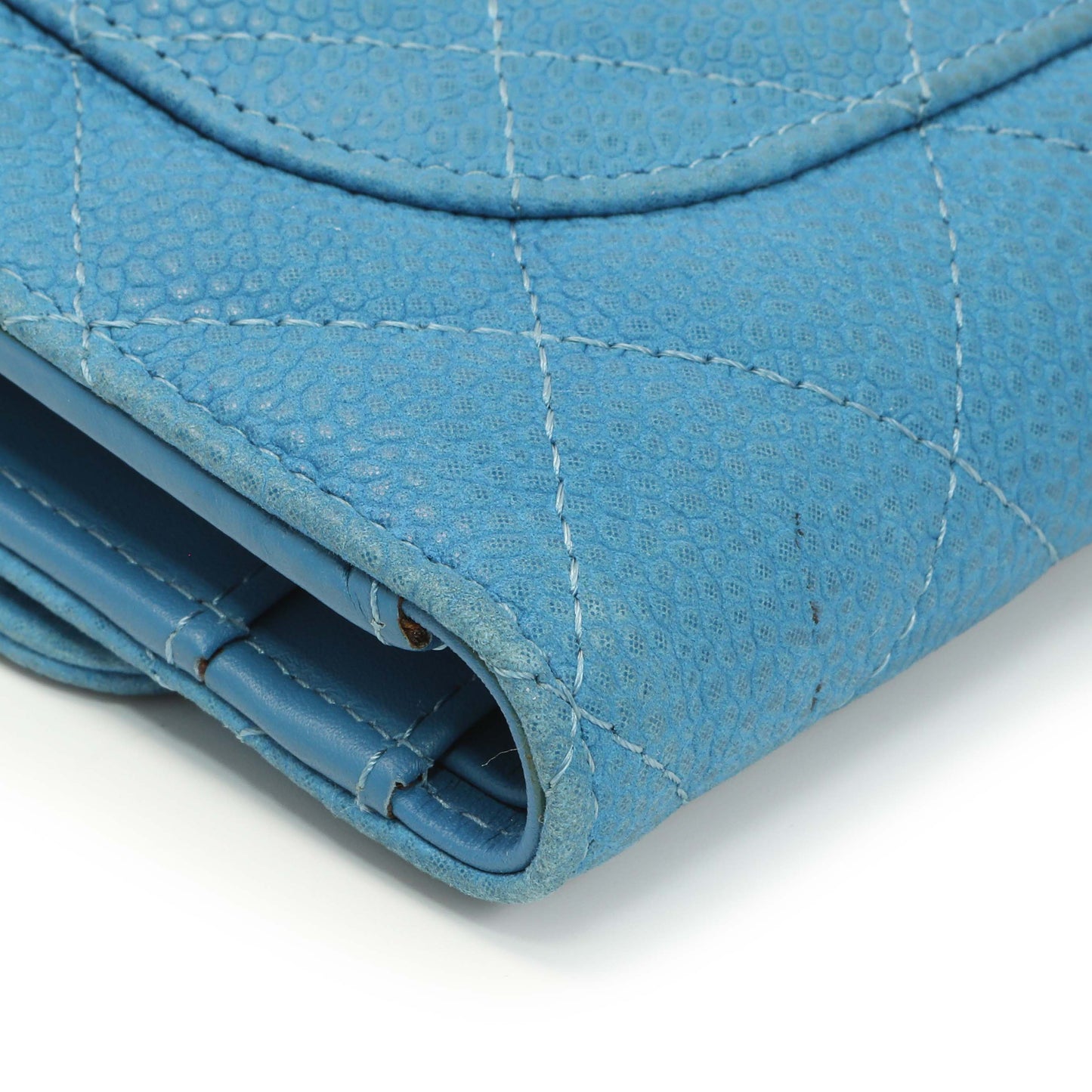 Exclusive Chanel Blue Quilted Caviar Large Flap Wallet — Alternate View 8