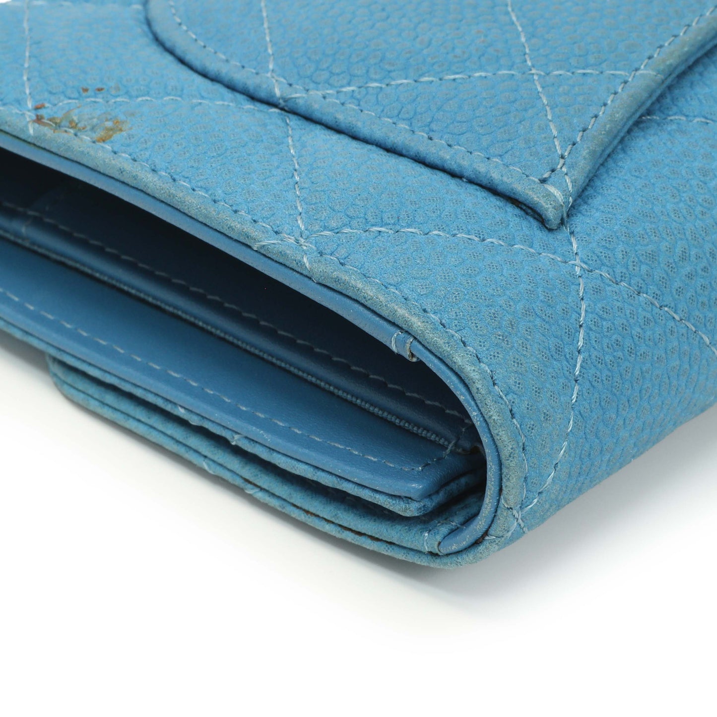 Exclusive Chanel Blue Quilted Caviar Large Flap Wallet — Alternate View 10