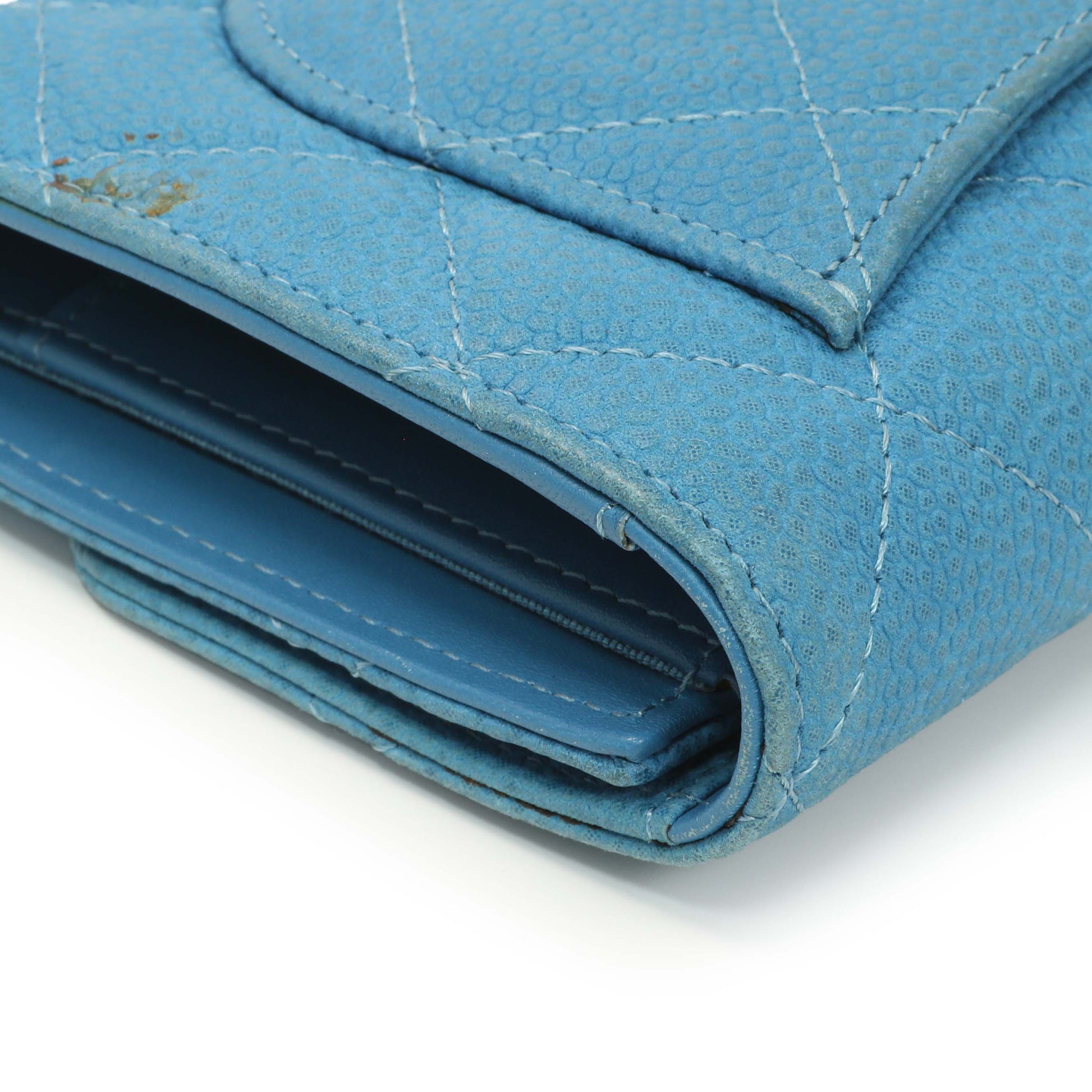 Exclusive Chanel Blue Quilted Caviar Large Flap Wallet — Alternate View 10