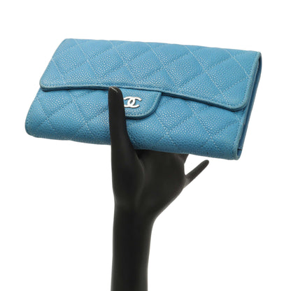 Exclusive Chanel Blue Quilted Caviar Large Flap Wallet — Alternate View 15