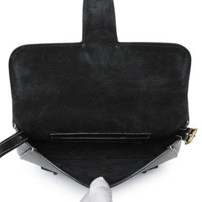 Exclusive Celine Black Smooth Calfskin Mini Symmetrical Bag — Top View