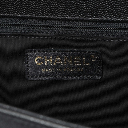 Exclusive Chanel Black Quilted Caviar New Medium Boy Flap — Alternate View 10