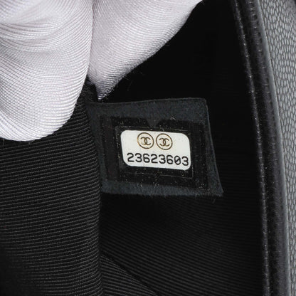 Exclusive Chanel Black Quilted Caviar New Medium Boy Flap — Alternate View 11