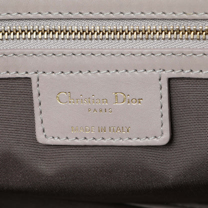 Exclusive Christian Dior Grey Coated Canvas Cannage Small Panarea Tote — Detail View