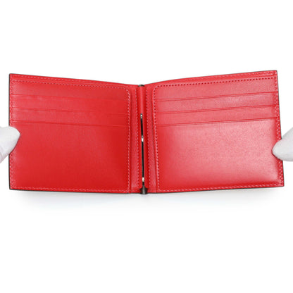 Exclusive Christian Louboutin Tan Calfskin Spiked Bill Clip Wallet — Top View