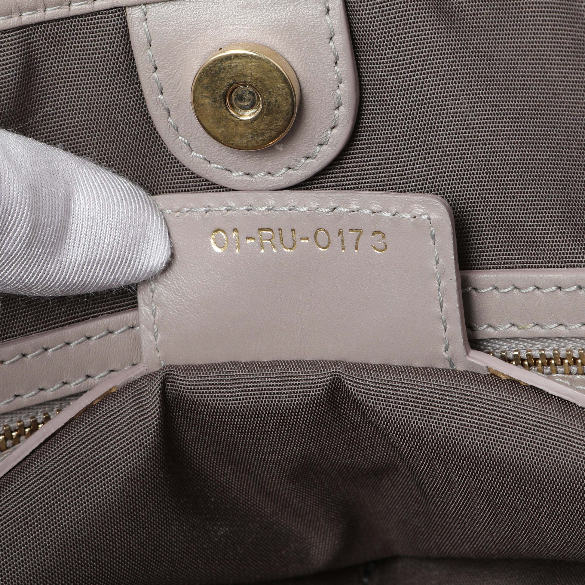 Exclusive Christian Dior Grey Coated Canvas Cannage Small Panarea Tote — Lifestyle View