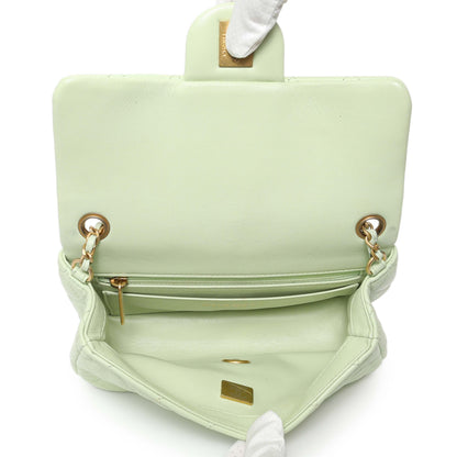 Exclusive Chanel Green Quilted Lambskin Mini Pearl Crush Rectangular Flap — Alternate View 9