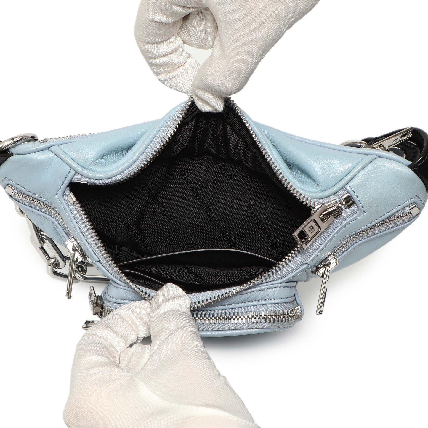 Exclusive Alexander Wang Blue Lambskin Mini Attica Belt Bag — Top View