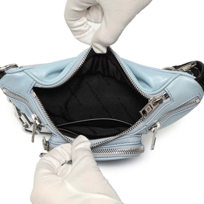Exclusive Alexander Wang Blue Lambskin Mini Attica Belt Bag — Top View