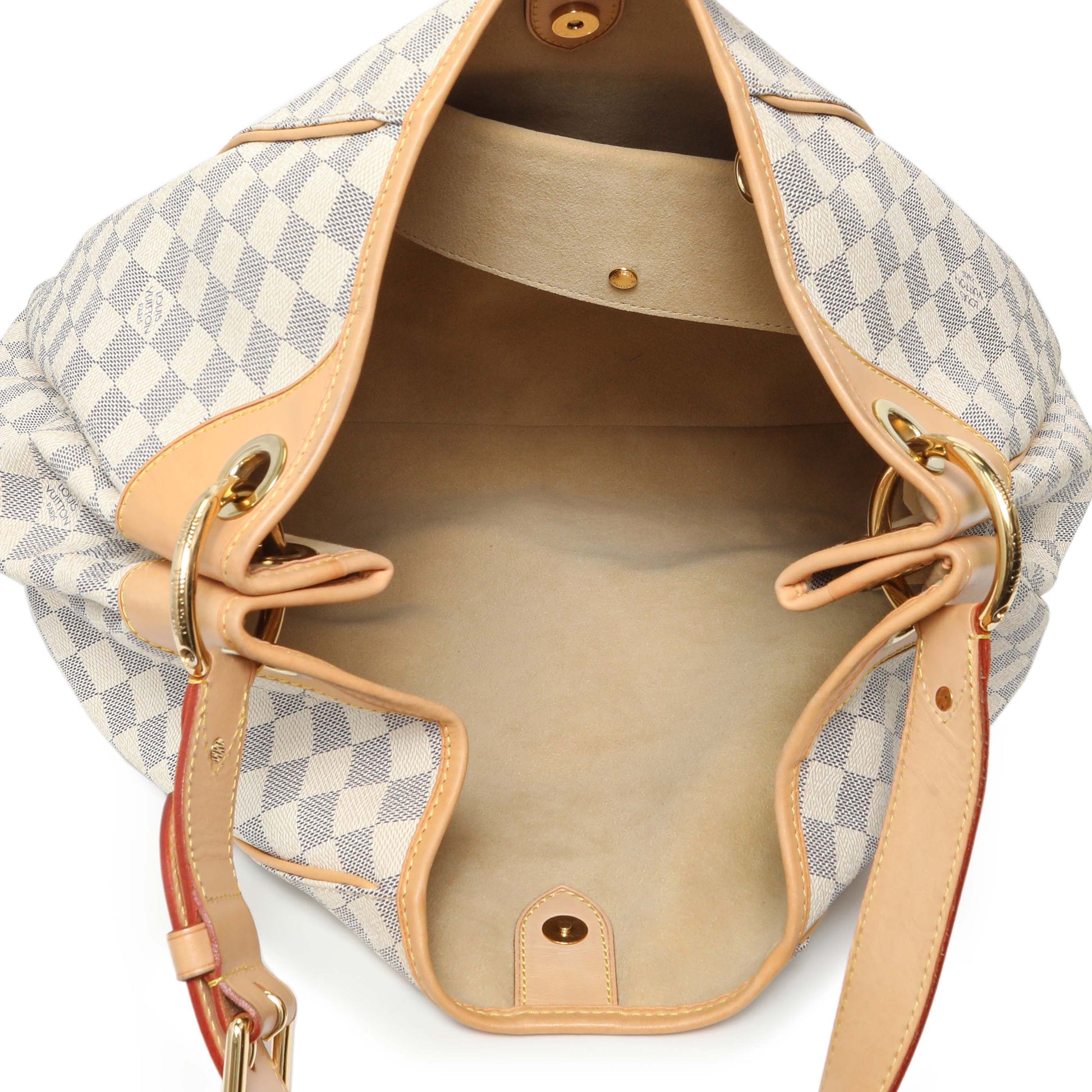 Exclusive Louis Vuitton Damier Azur Galliera GM — Top View