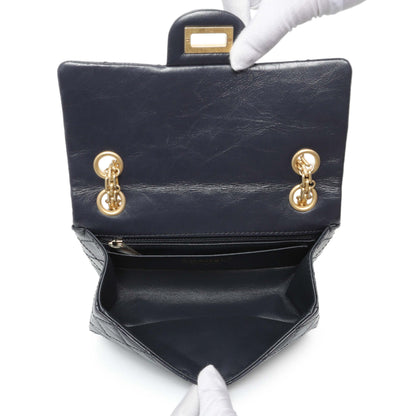 Exclusive Chanel Navy Aged Calfskin Quilted 2.55 Reissue Mini Flap — Top View