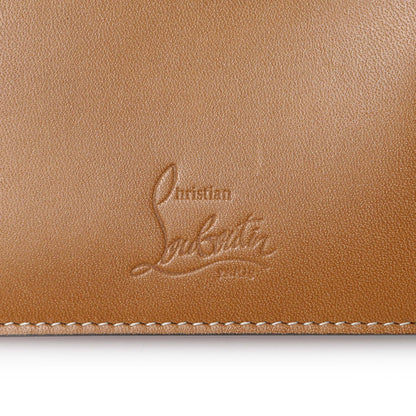 Exclusive Christian Louboutin Tan Calfskin Spiked Bill Clip Wallet — Detail View