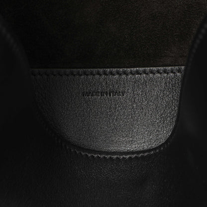 Exclusive Celine Black Smooth Calfskin Triomphe Small Bucket Bag — Detail View