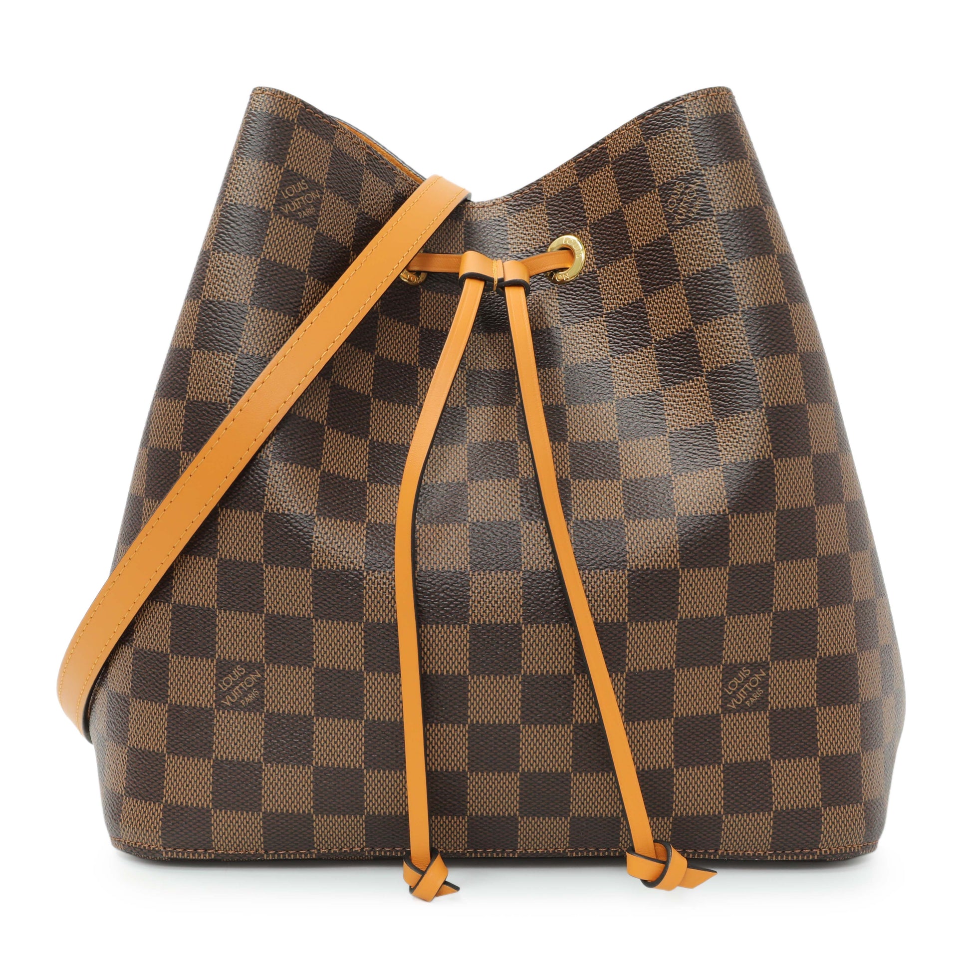Exclusive Louis Vuitton Safran Damier Ebene Neonoe MM — Front View