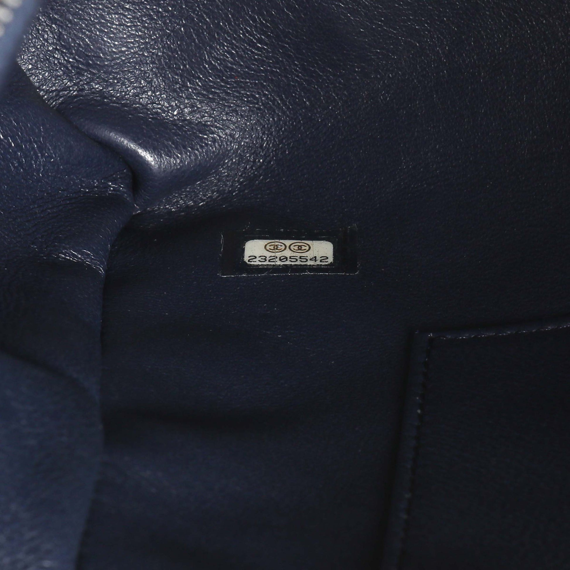 Exclusive Chanel Navy Quilted Caviar Lizard Medium Coco Handle — Alternate View 10
