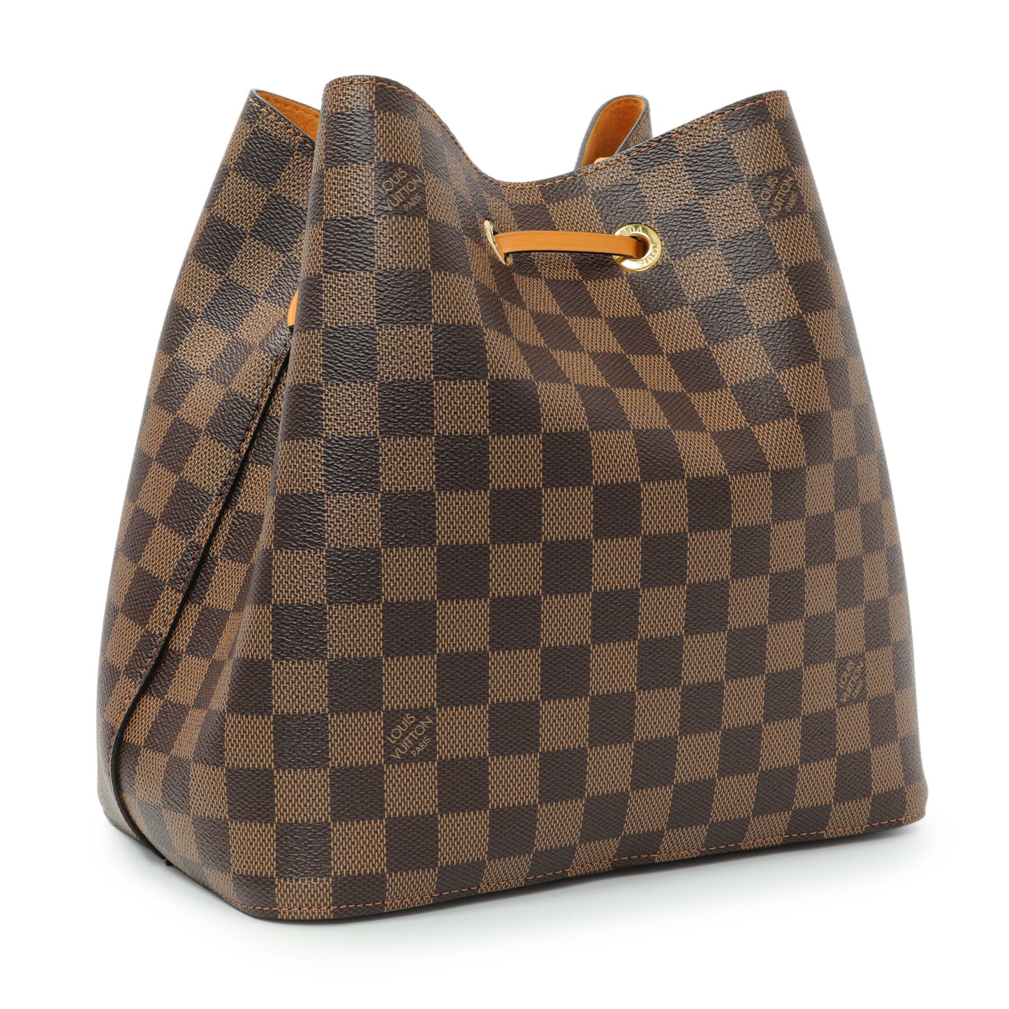 Exclusive Louis Vuitton Safran Damier Ebene Neonoe MM — Side View