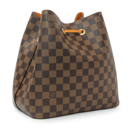 Exclusive Louis Vuitton Safran Damier Ebene Neonoe MM — Side View