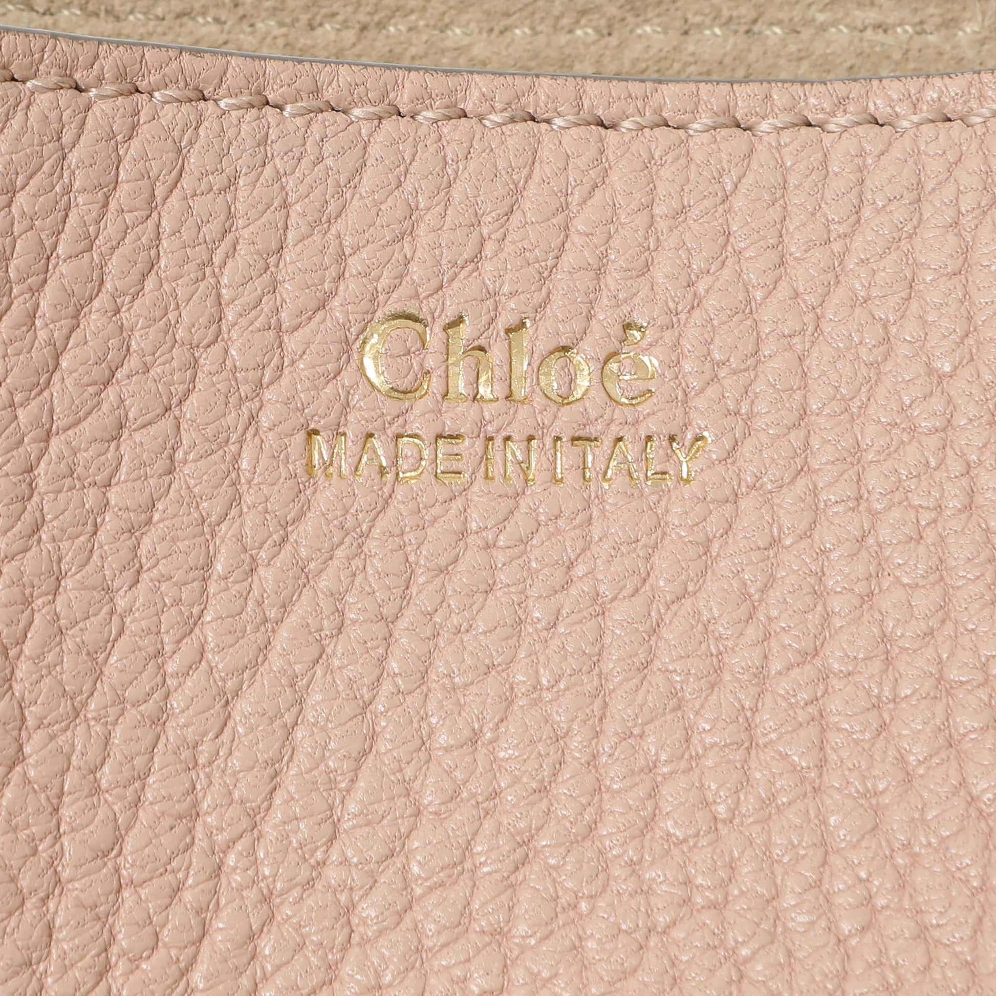 Exclusive Chloe Light Pink Grained Lambskin Mini Drew Shoulder Bag — Lifestyle View