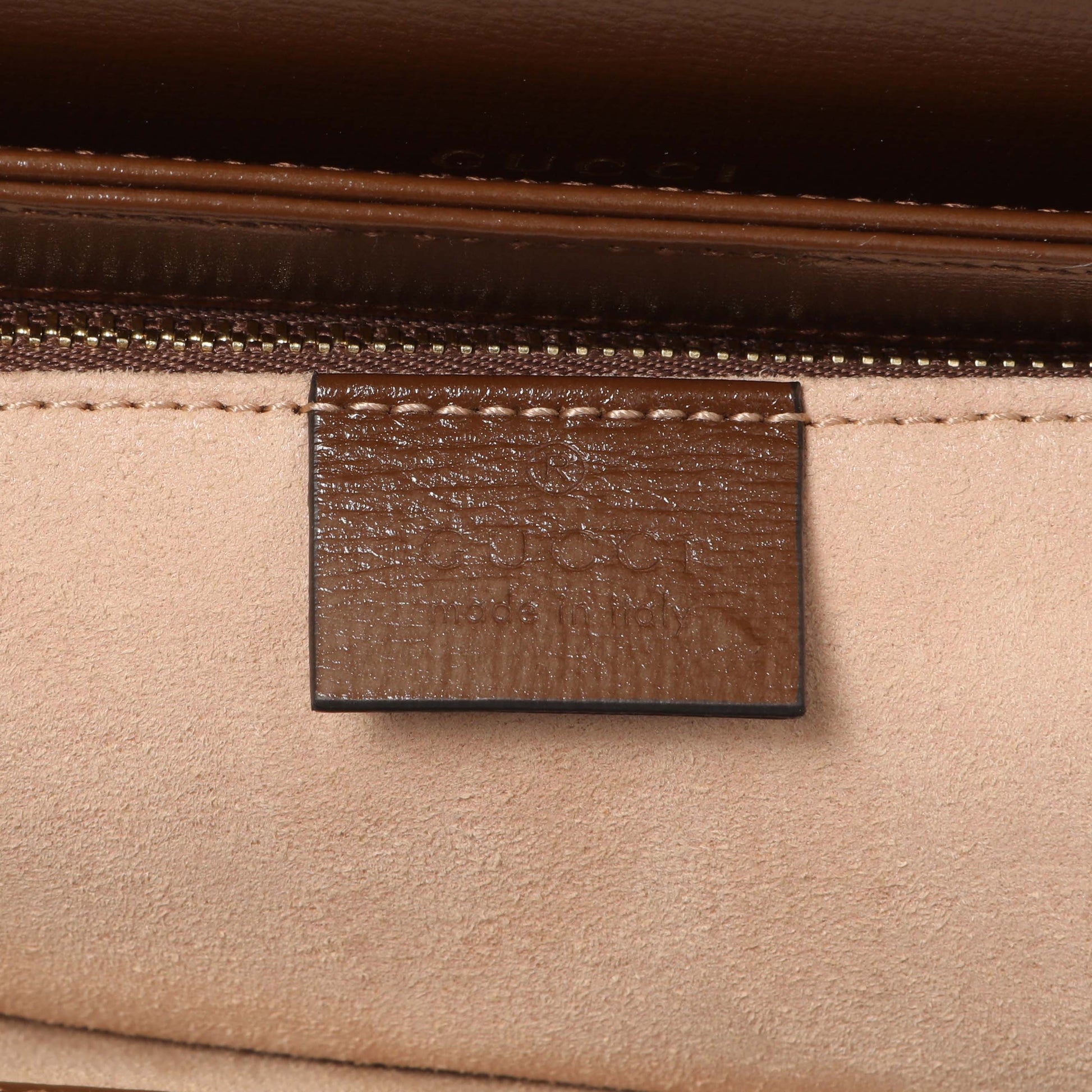 Exclusive Gucci GG Supreme Monogram Medium Horsebit 1955 Shoulder Bag — Detail View
