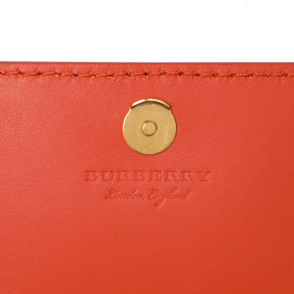 Exclusive Burberry Orange Pebbled Leather Hampshire Wallet On Chain — Detail View