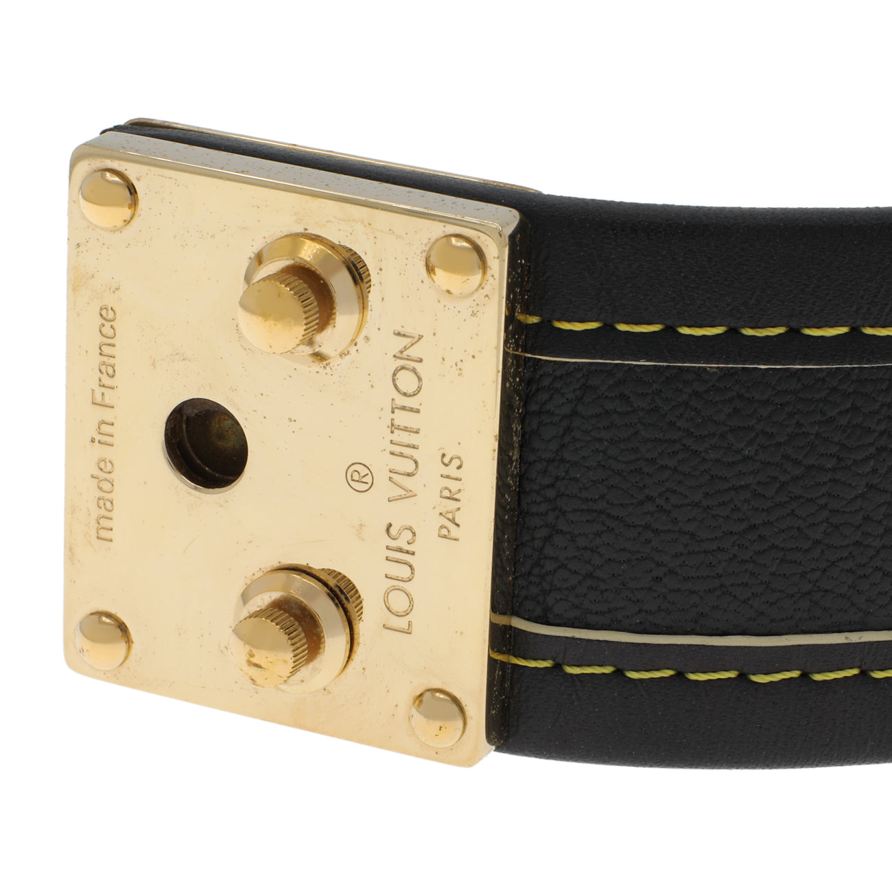 Exclusive Louis Vuitton Black Suhali S Lock Bracelet — Back View