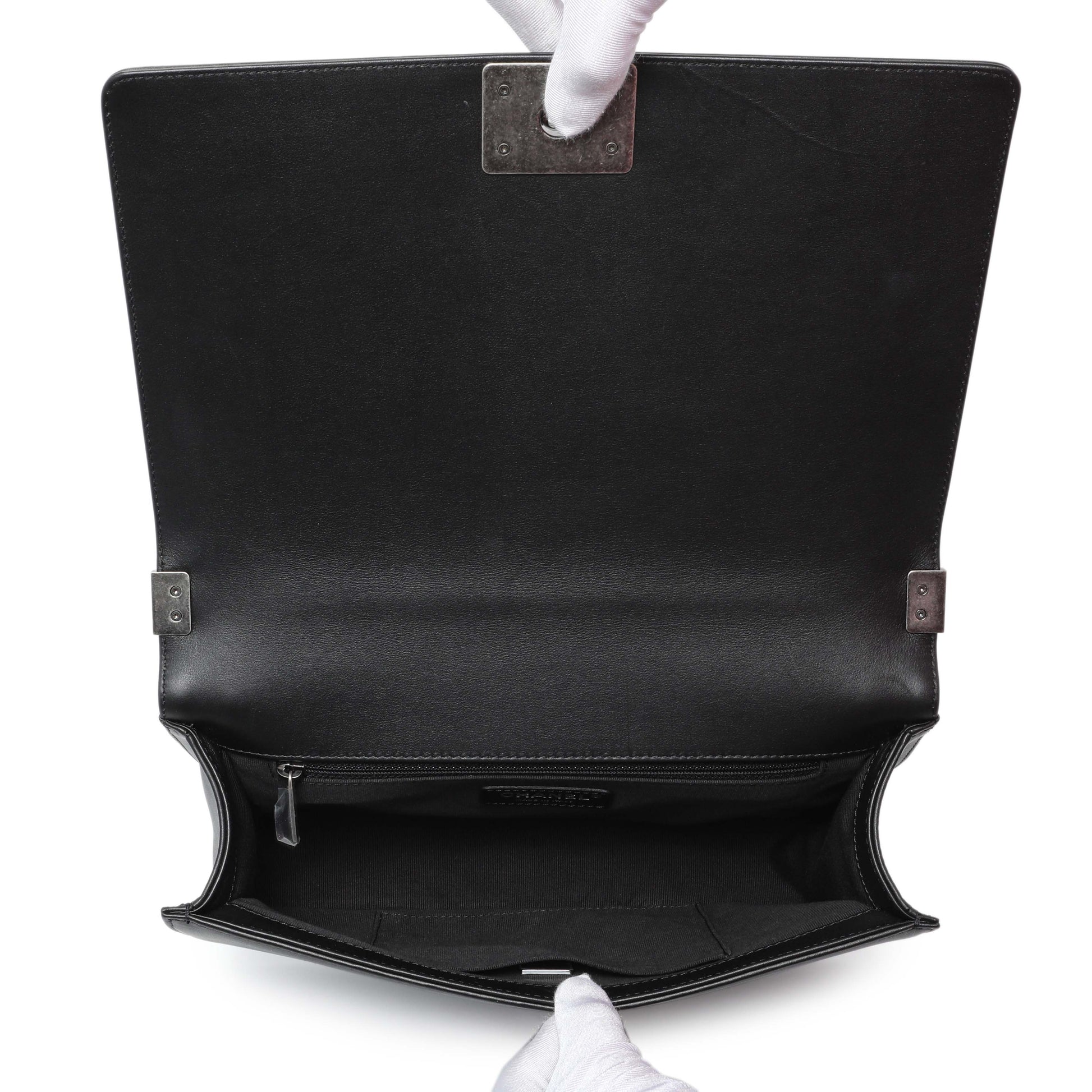 Exclusive Chanel Black Quilted Calfskin New Medium Boy Flap — Alternate View 8