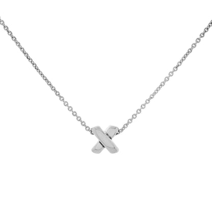 Exclusive Tiffany & Co. Sterling Silver Signature X Pendant Necklace — Front View
