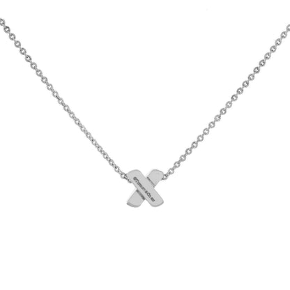 Exclusive Tiffany & Co. Sterling Silver Signature X Pendant Necklace — Side View