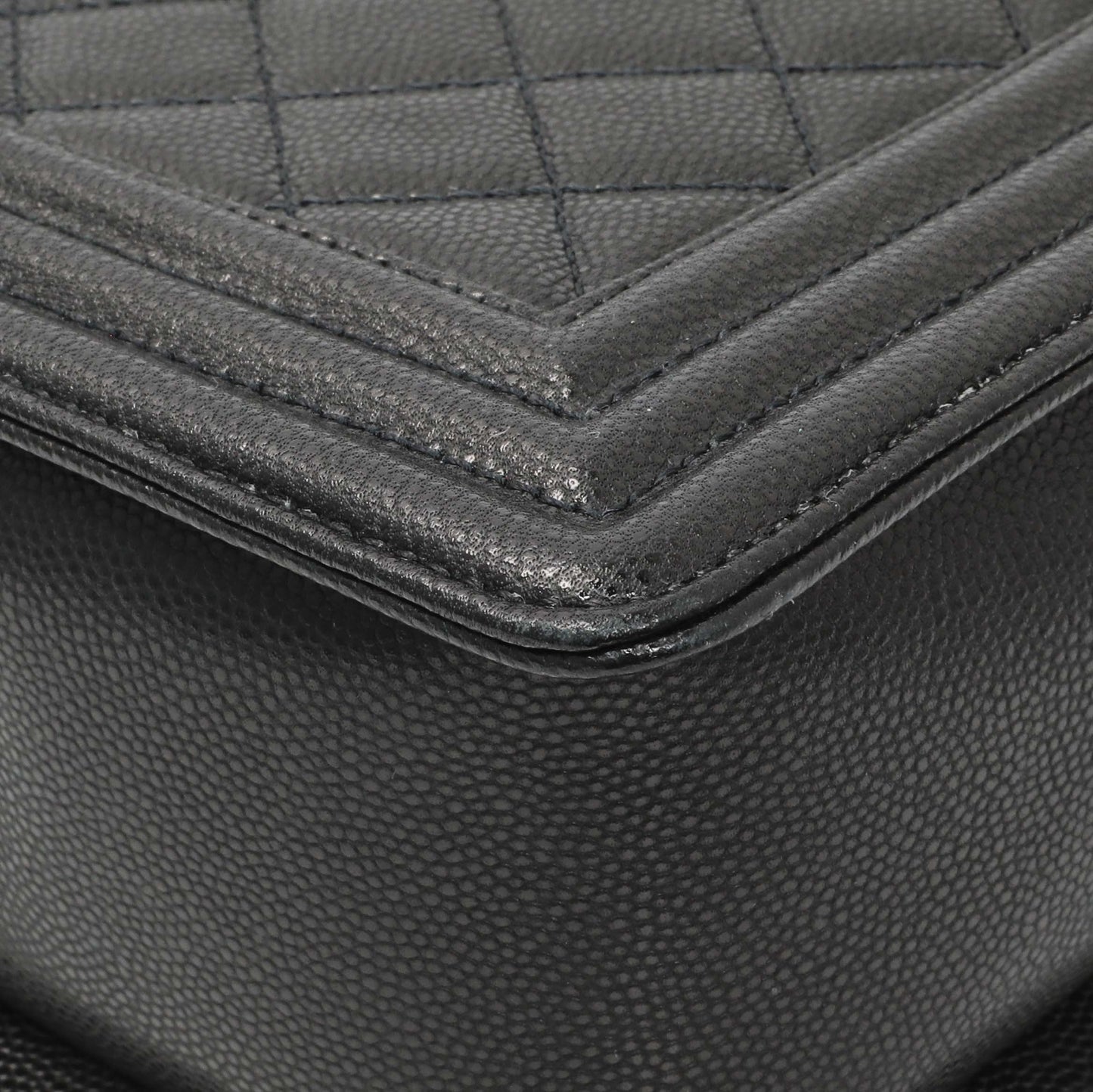 Exclusive Chanel Black Quilted Caviar New Medium Boy Flap — Alternate View 7
