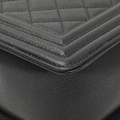 Exclusive Chanel Black Quilted Caviar New Medium Boy Flap — Alternate View 7