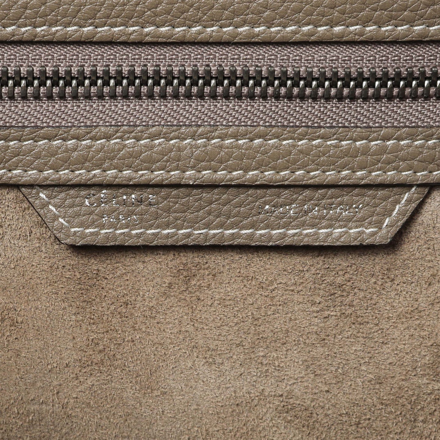 Exclusive Celine Souris Drummed Calfskin Mini Luggage Tote — Detail View