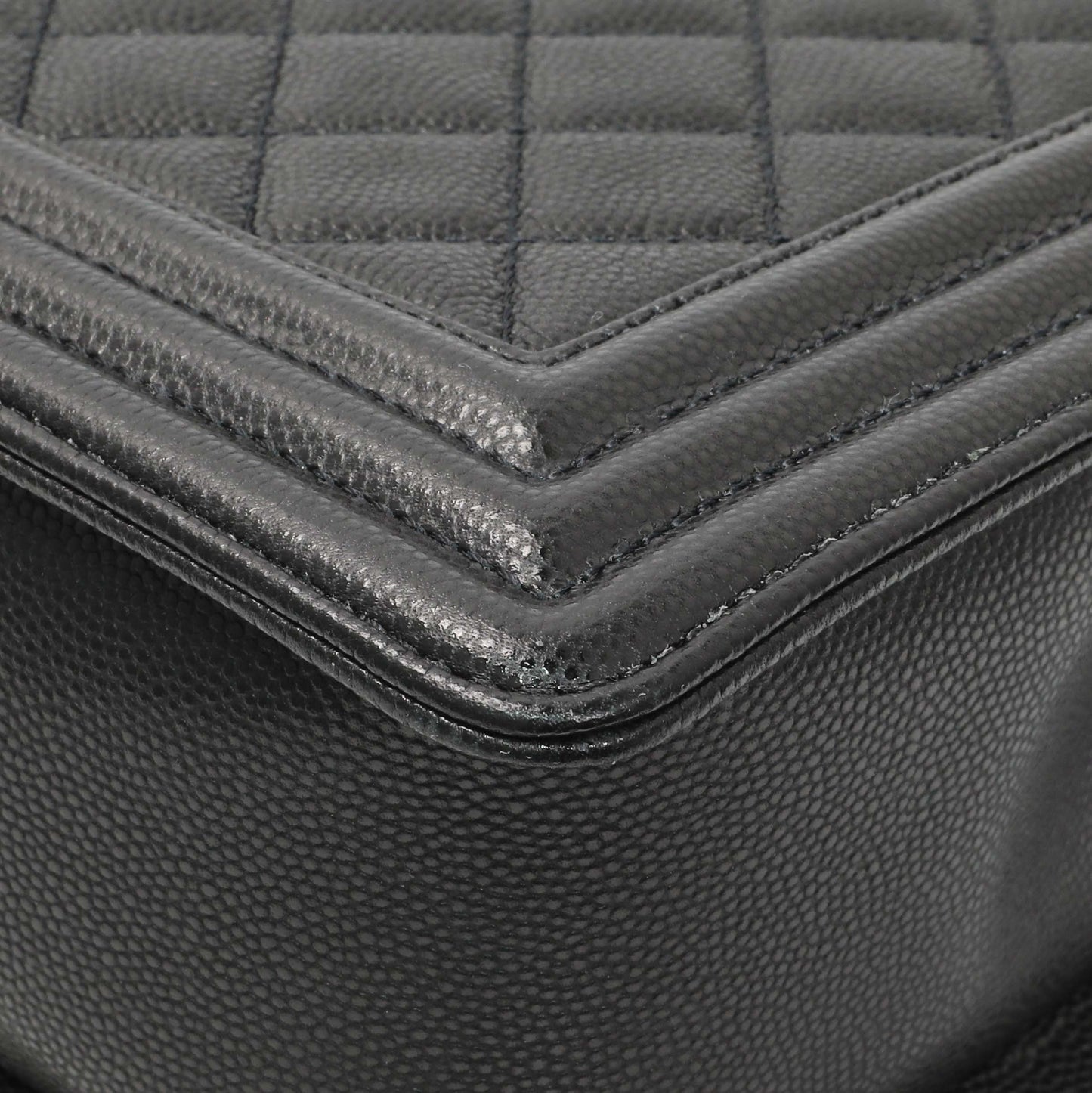 Exclusive Chanel Black Quilted Caviar New Medium Boy Flap — Alternate View 8