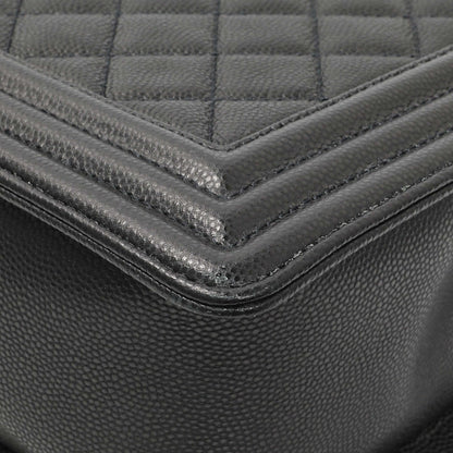 Exclusive Chanel Black Quilted Caviar New Medium Boy Flap — Alternate View 8