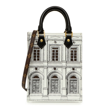 Exclusive Louis Vuitton X Fornasetti Calfskin Architettura Petit Sac Plat — Front View