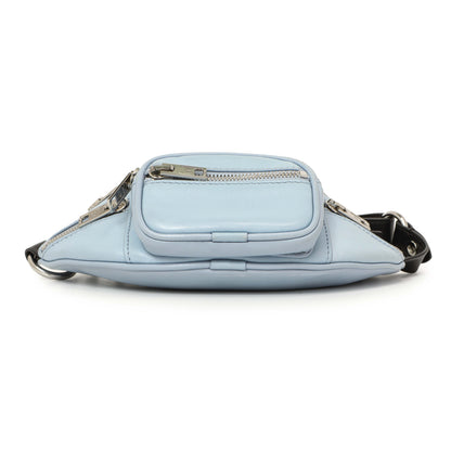Exclusive Alexander Wang Blue Lambskin Mini Attica Belt Bag — Back View