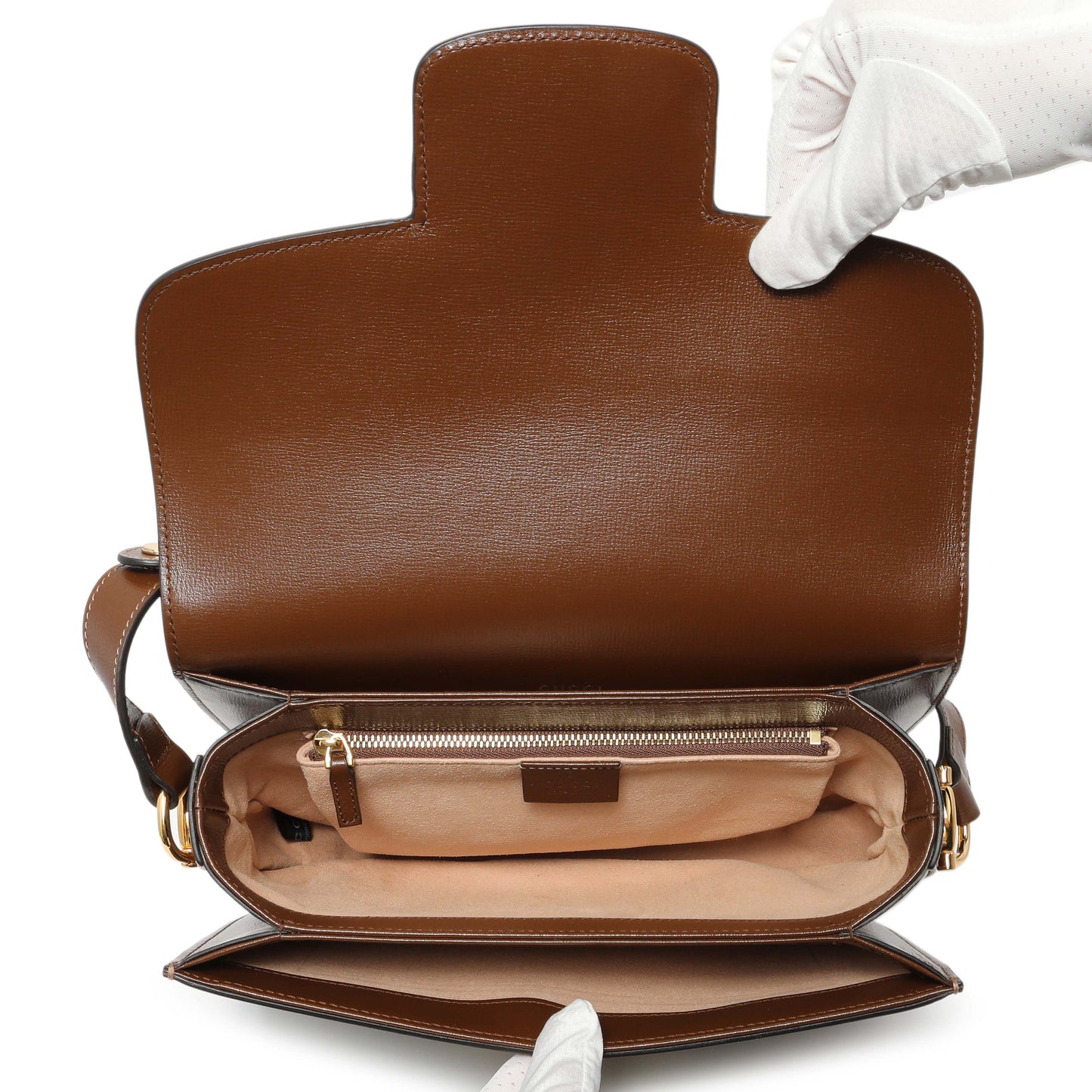 Exclusive Gucci GG Supreme Monogram Medium Horsebit 1955 Shoulder Bag — Top View