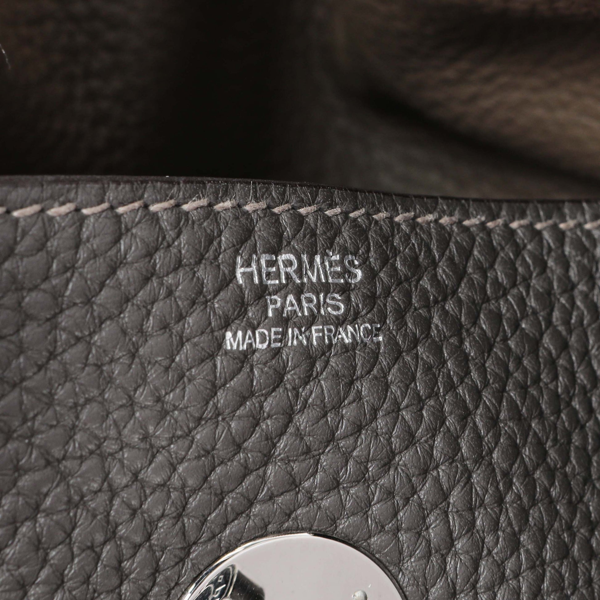 Exclusive Hermes Graphite Clemence Lindy 34 — Alternate View 9