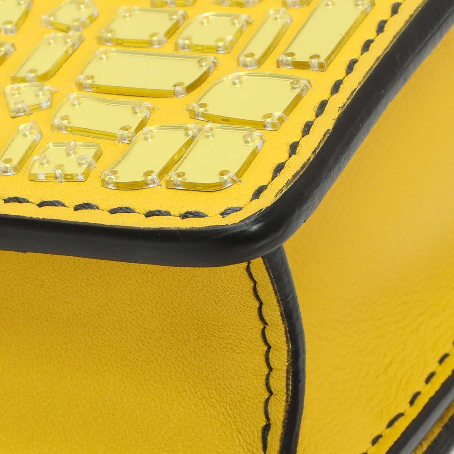 Exclusive Christian Dior Yellow Suede Mosaic of Mirrors Mini J'Adior Chain Flap — Lifestyle View