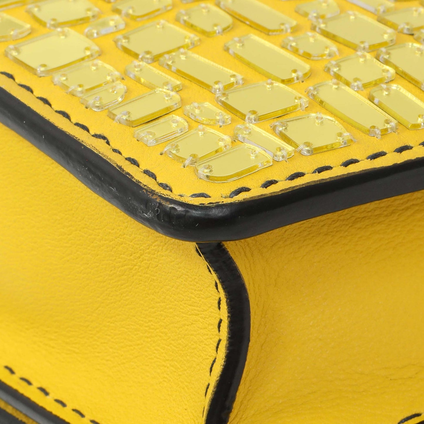 Exclusive Christian Dior Yellow Suede Mosaic of Mirrors Mini J'Adior Chain Flap — Alternate View 7