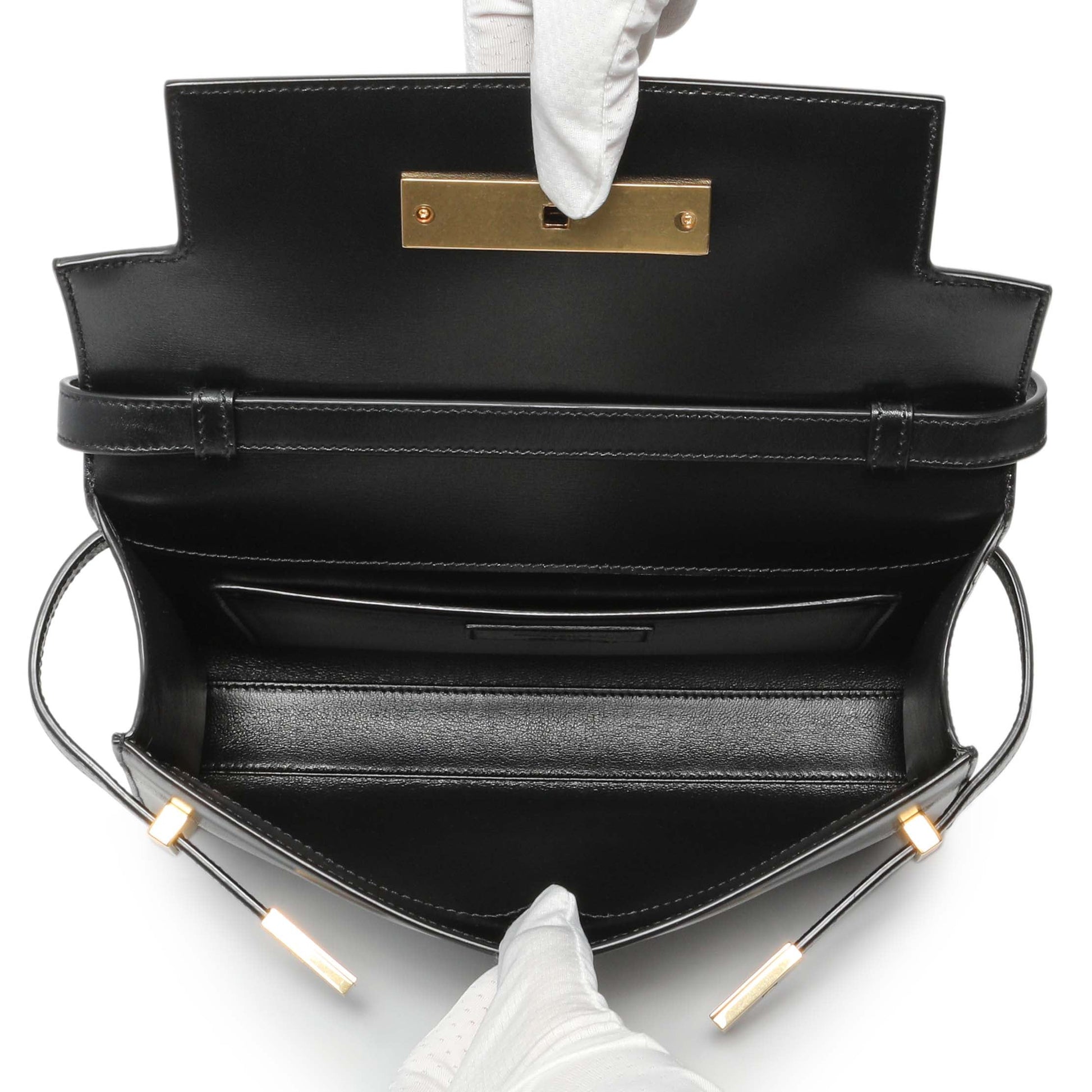 Exclusive Saint Laurent Black Smooth Calfskin Manhattan Shoulder Bag — Top View