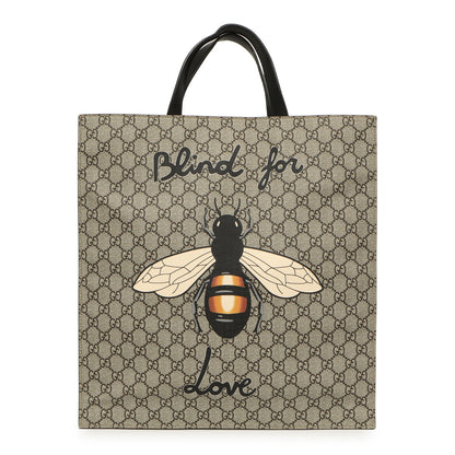 Exclusive Gucci Soft GG Supreme Monogram Blind For Love Vertical Tote — Front View