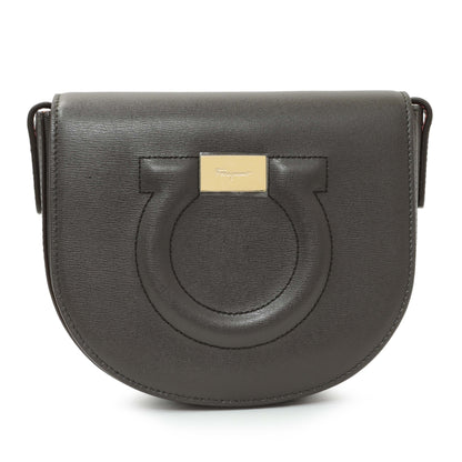 Exclusive Salvatore Ferragamo Brown Calfskin Gancini Crossbody — Side View