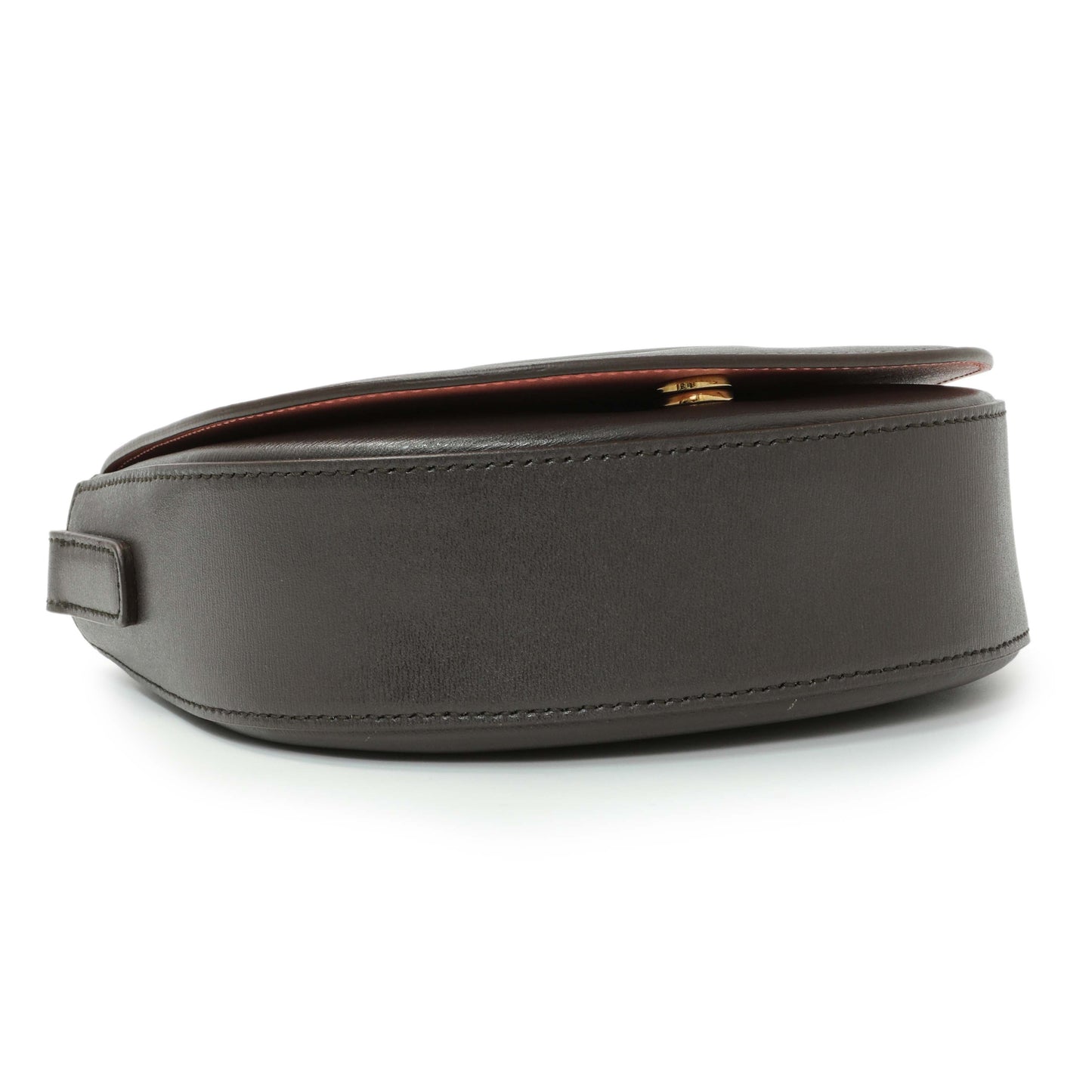 Exclusive Salvatore Ferragamo Brown Calfskin Gancini Crossbody — Top View